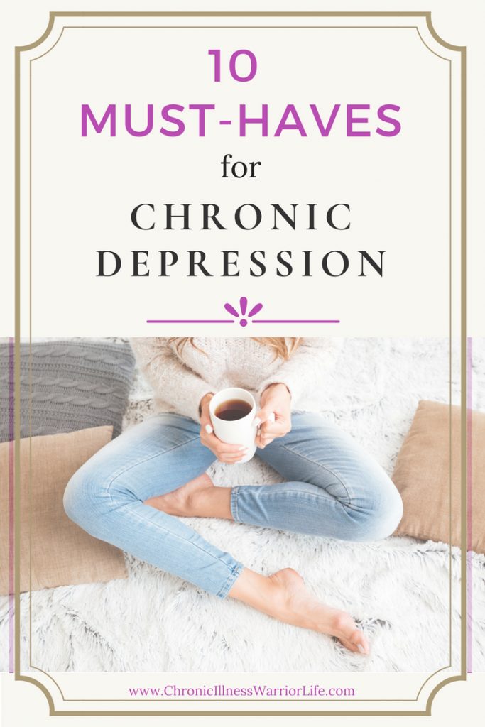 I am so glad I found this super helpful list of self-care strategies for dealing with my depression. These 10 must haves are life-changing and have improved my mental health. #depression #chronicillnesswarriorlife #mentalhealth #mentalillness #depressionhelp